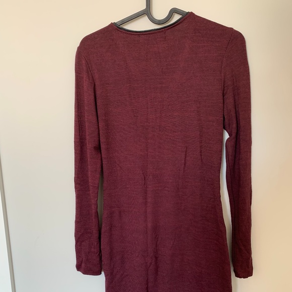 Dynamite Maroon Quarter Zip Dress - Size S - NWT - Picture 4 of 4